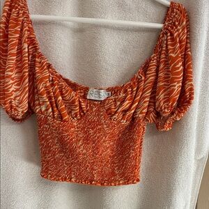 RESA Orange Animal Print Crop Top